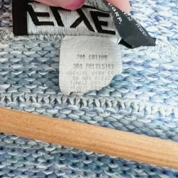 Vintage Flyer Blue White Knit Button Up Cardigan Women's Size L - Picture 8 of 8